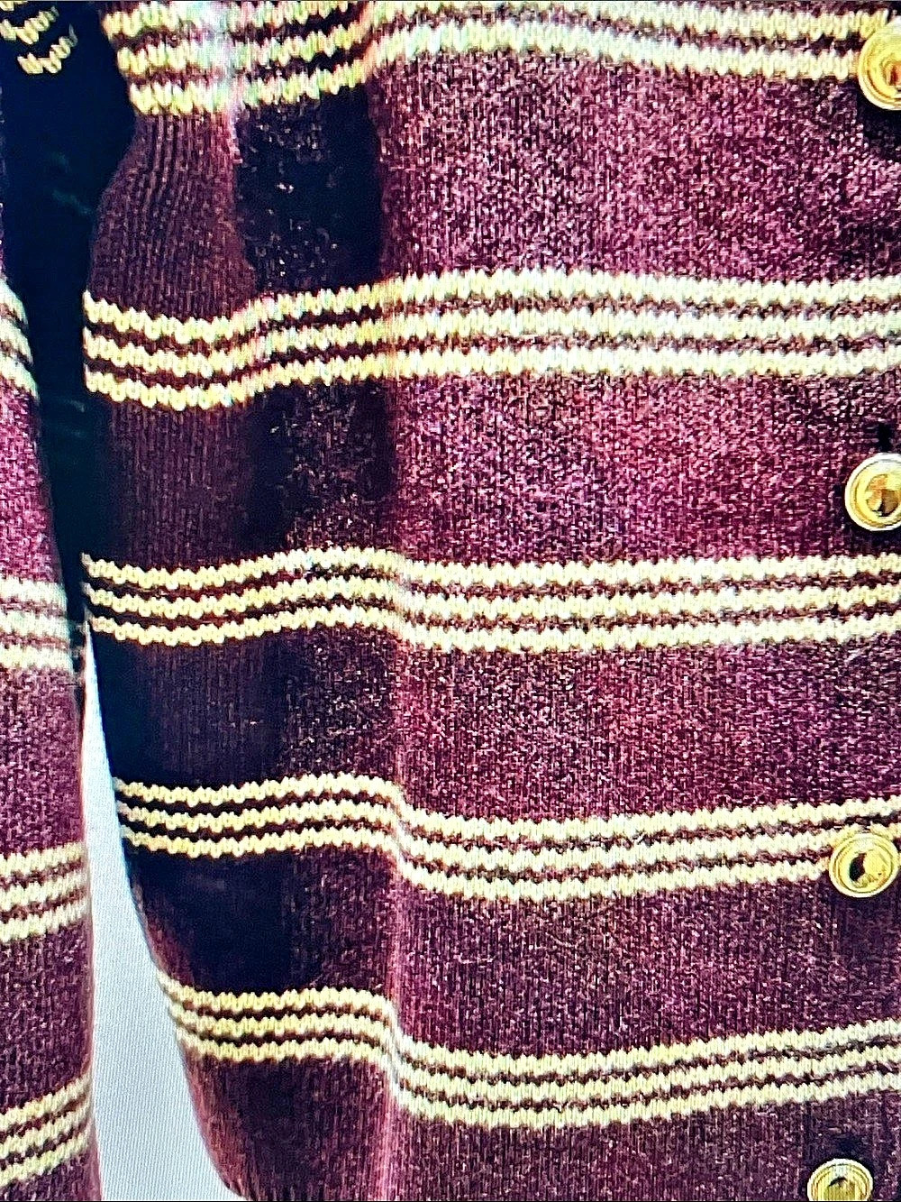 Miu Miu Striped Cardigan in Purple & White Like New - Picture 6 of 8